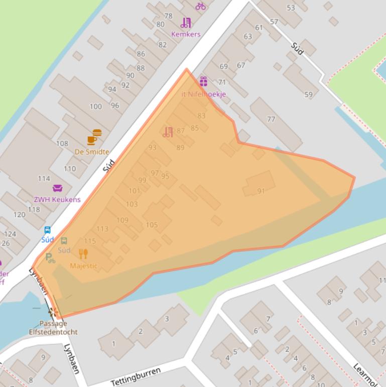 Kaart van postcodegebied 8711CT.