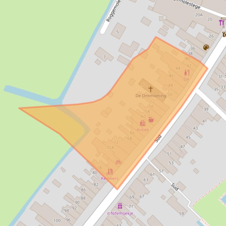 Kaart van postcodegebied 8711CW.