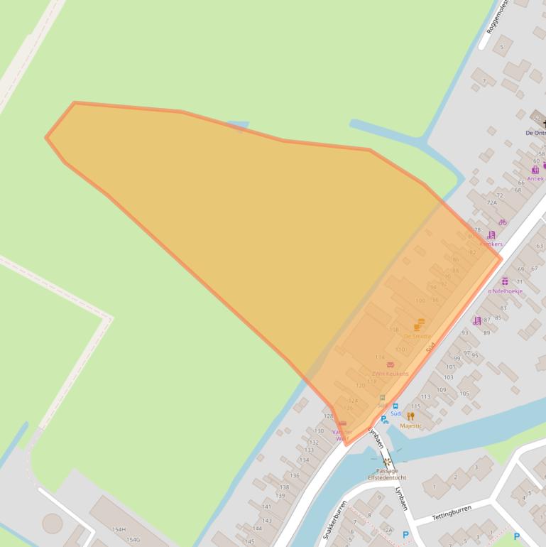 Kaart van postcodegebied 8711CX.