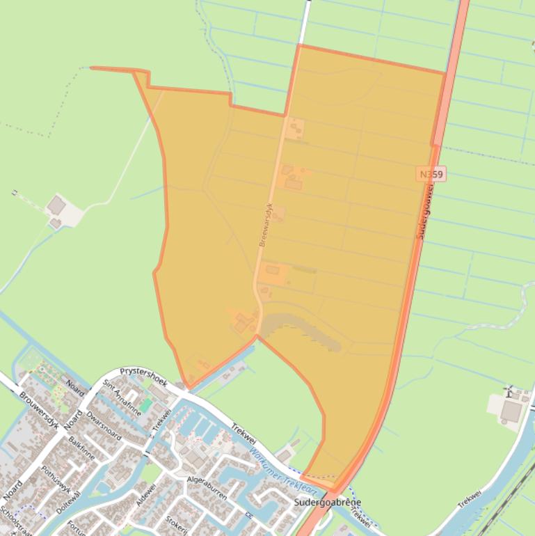 Kaart van postcodegebied 8711GZ.