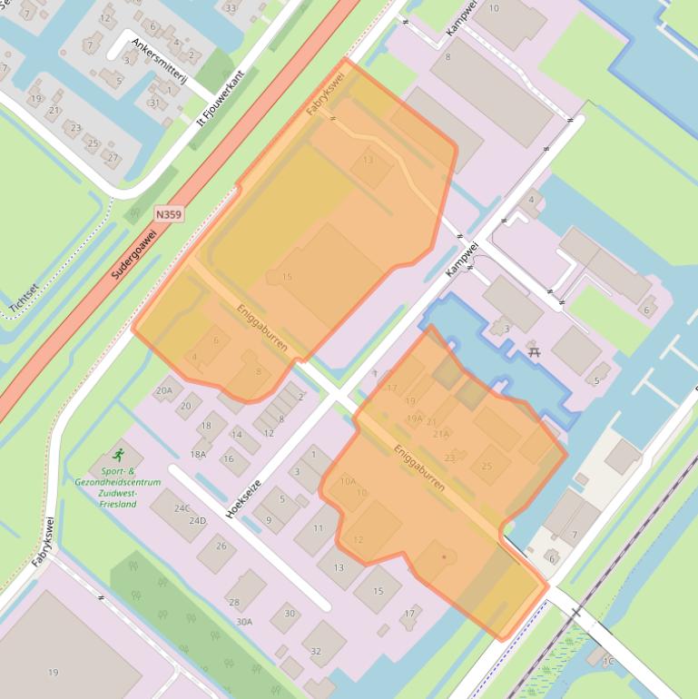 Kaart van postcodegebied 8711HP.