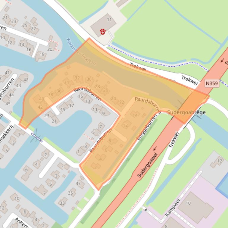 Kaart van postcodegebied 8711JD.