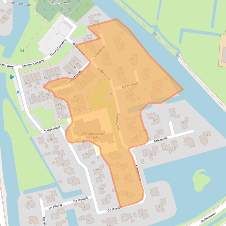 Kaart van postcodegebied 8713JB.