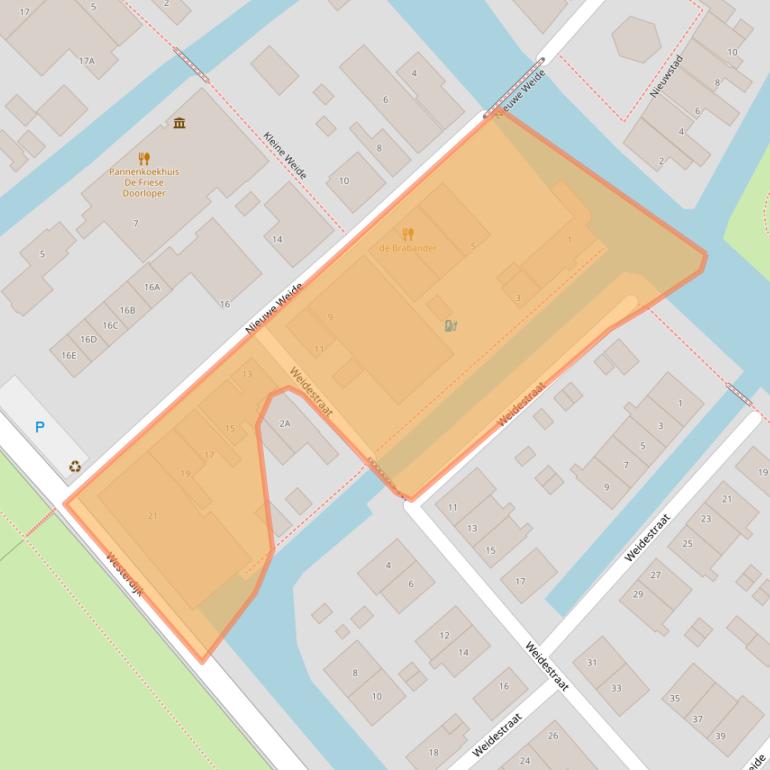 Kaart van postcodegebied 8713JD.