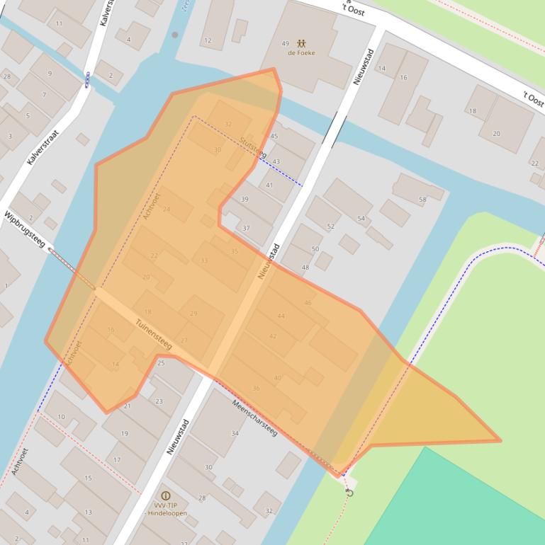 Kaart van postcodegebied 8713JM.