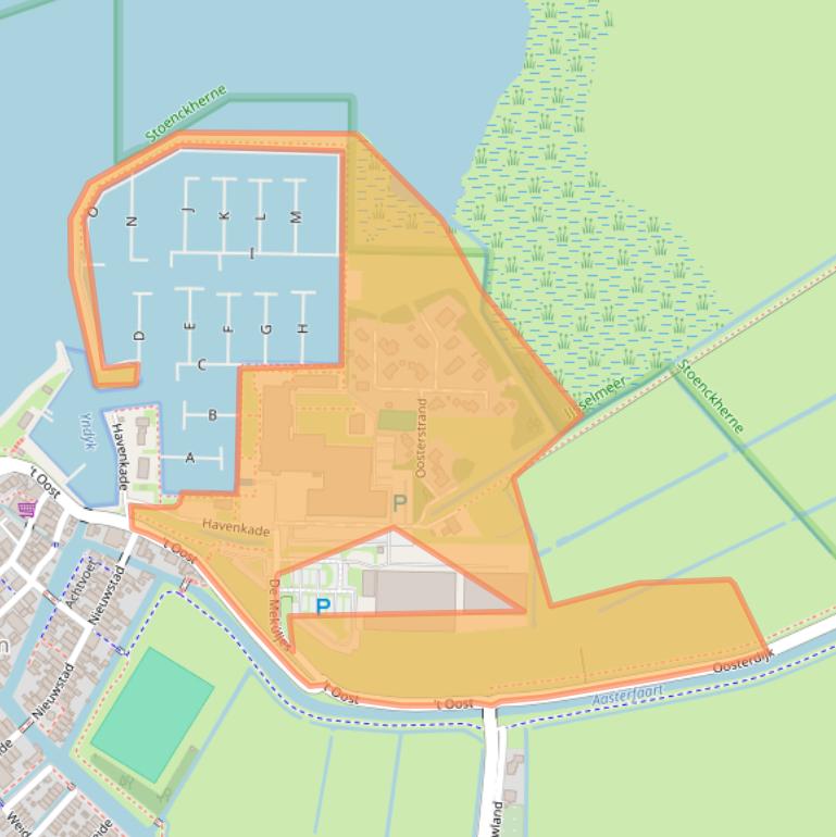 Kaart van postcodegebied 8713JS.