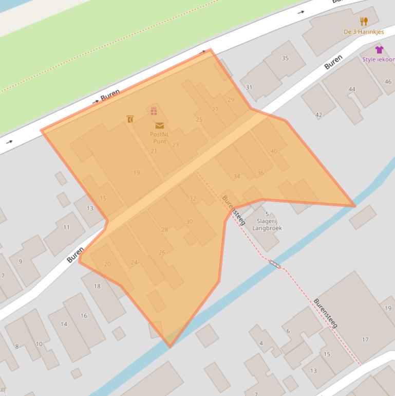 Kaart van postcodegebied 8713KB.