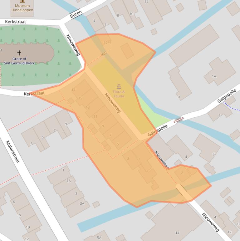 Kaart van postcodegebied 8713KJ.