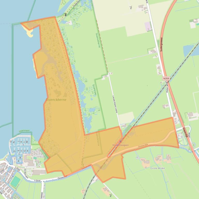 Kaart van postcodegebied 8713LD.