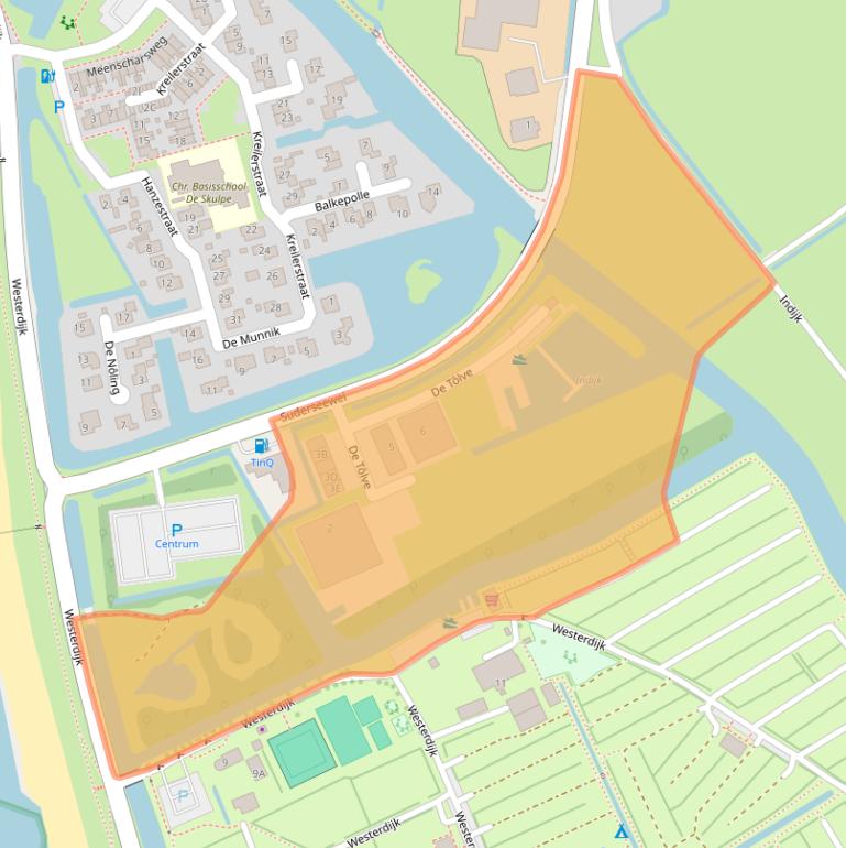 Kaart van postcodegebied 8713LK.