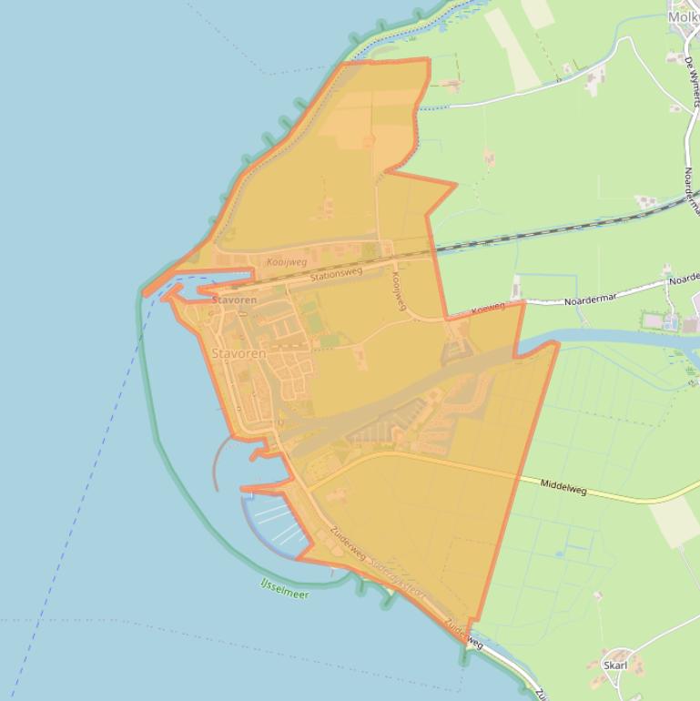 Kaart van postcodegebied 8715.