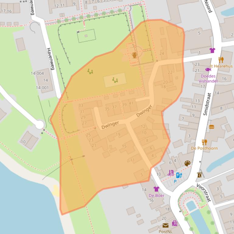 Kaart van postcodegebied 8715HV.