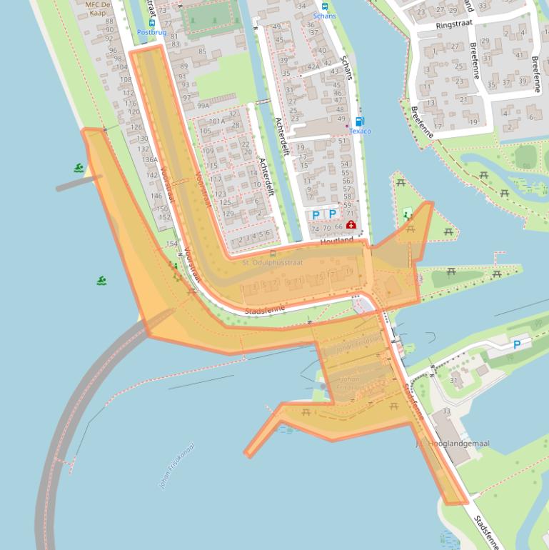 Kaart van postcodegebied 8715JL.