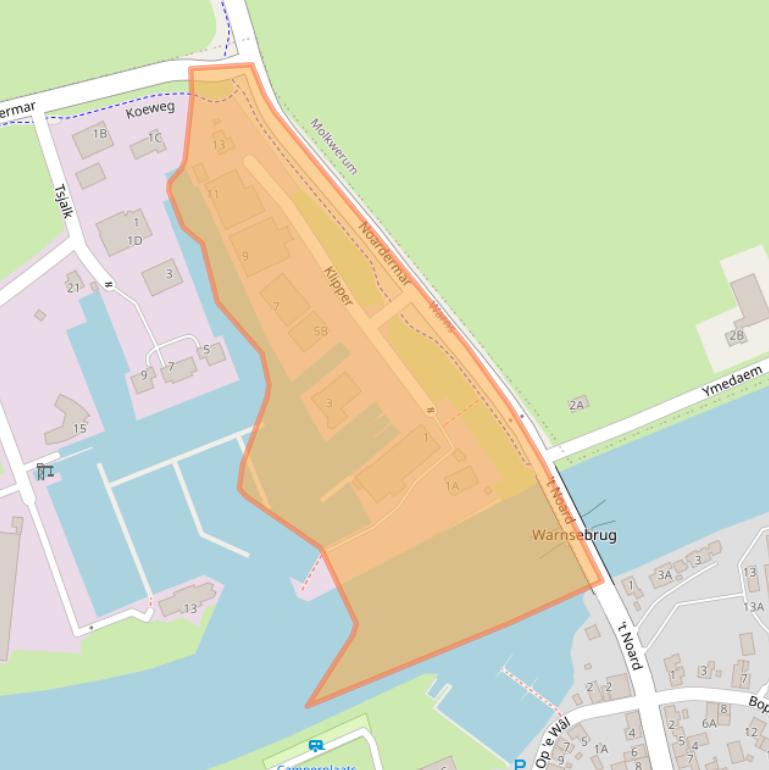 Kaart van postcodegebied 8721EM.