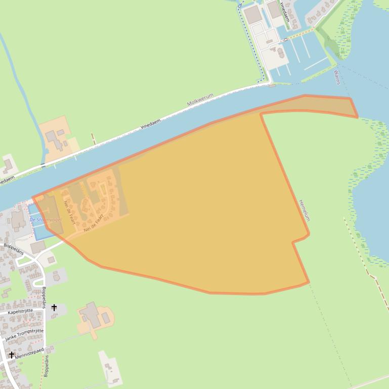 Kaart van postcodegebied 8721EP.