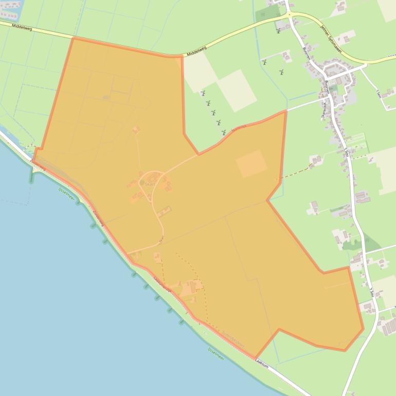 Kaart van postcodegebied 8721EX.