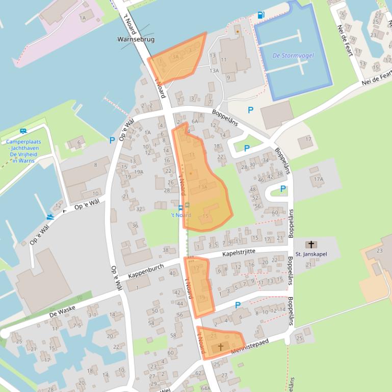 Kaart van postcodegebied 8721GA.