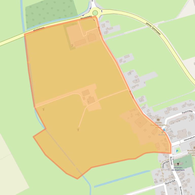 Kaart van postcodegebied 8721GP.