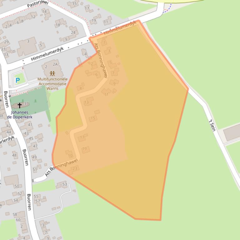 Kaart van postcodegebied 8721HA.