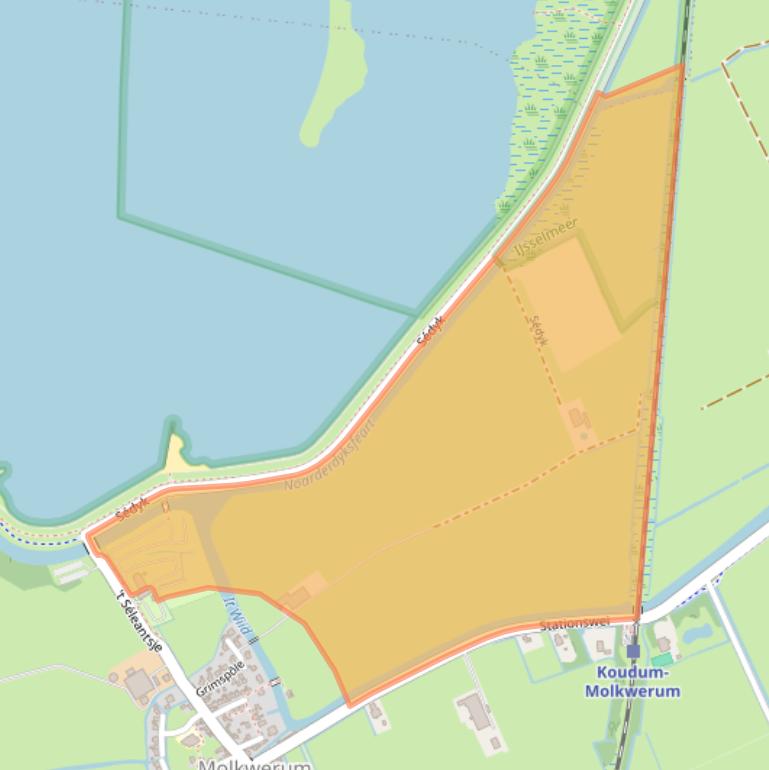 Kaart van postcodegebied 8722HA.