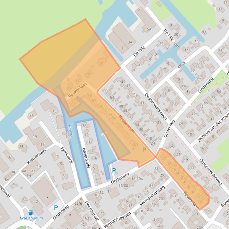 Kaart van postcodegebied 8723AW.