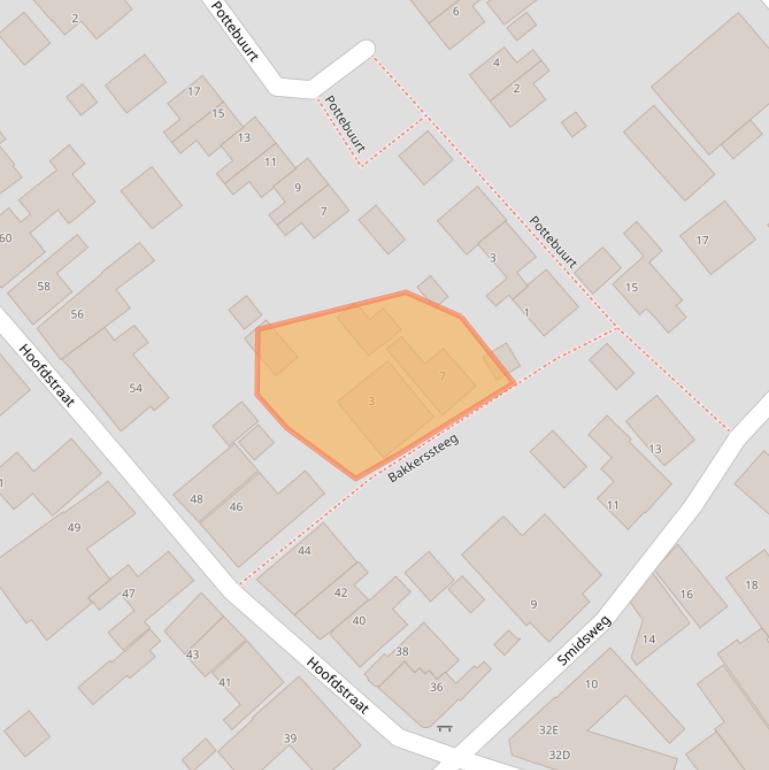 Kaart van postcodegebied 8723BC.