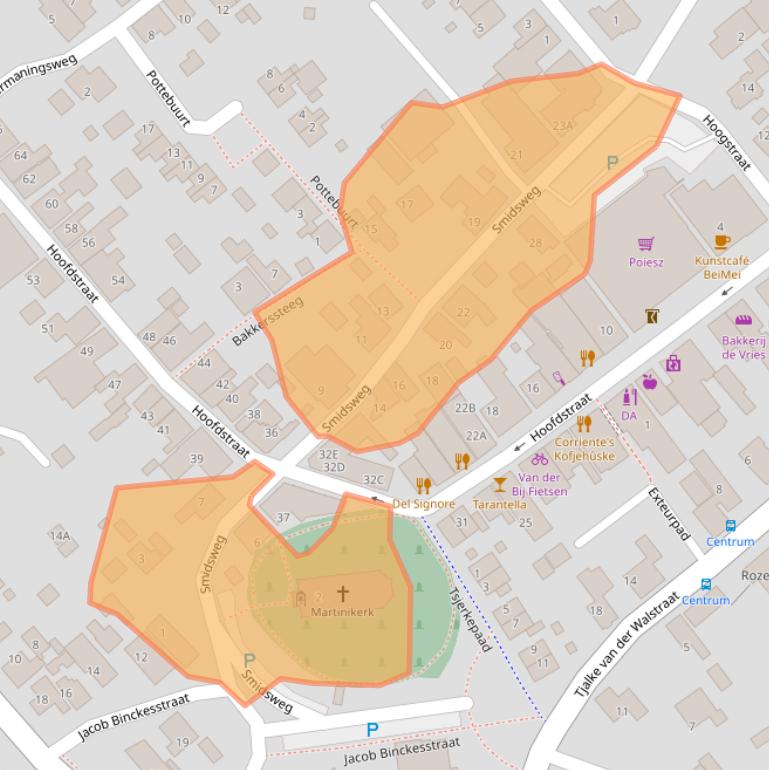 Kaart van postcodegebied 8723BD.