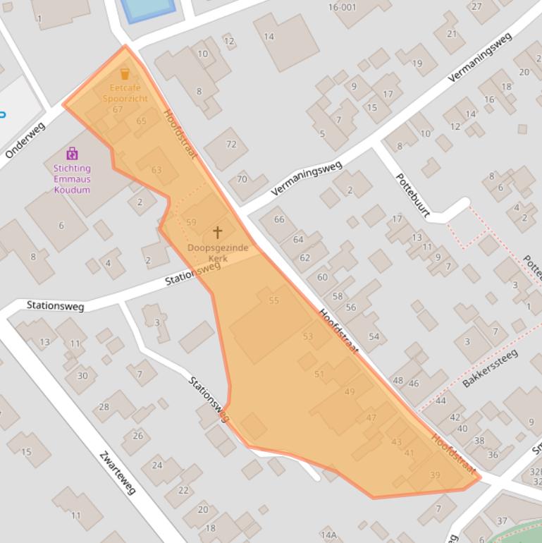 Kaart van postcodegebied 8723BG.