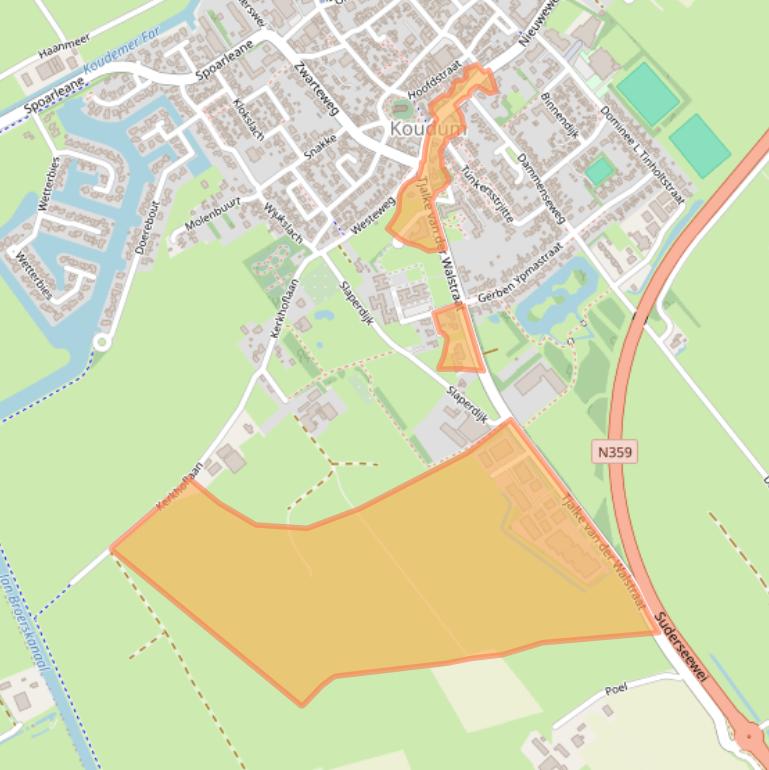 Kaart van postcodegebied 8723CA.