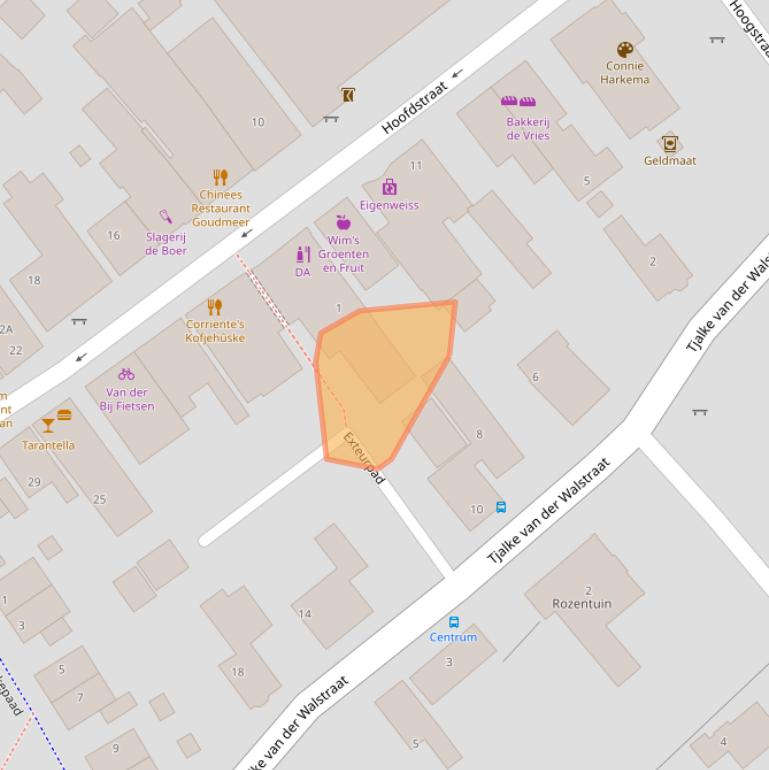 Kaart van postcodegebied 8723CH.