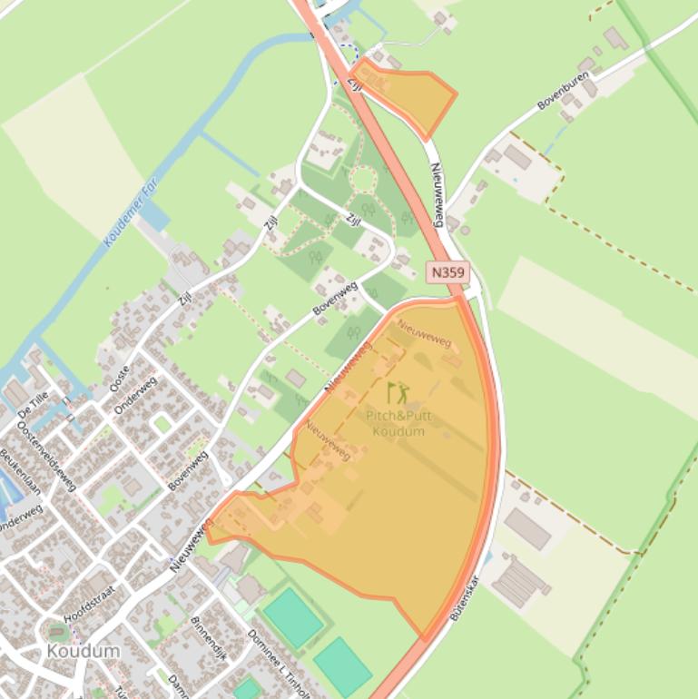 Kaart van postcodegebied 8723EB.