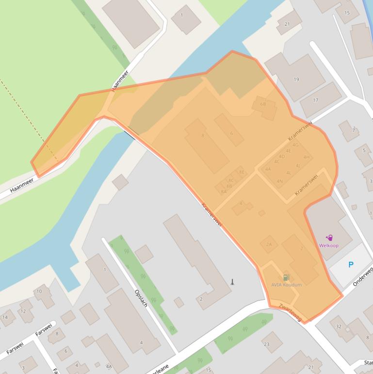 Kaart van postcodegebied 8723EW.