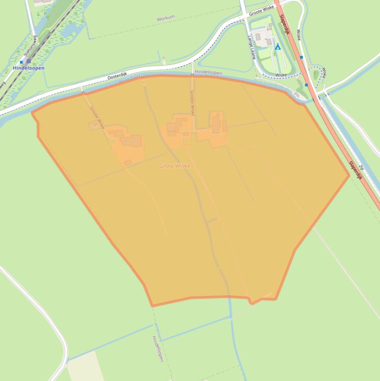 Kaart van postcodegebied 8723LG.