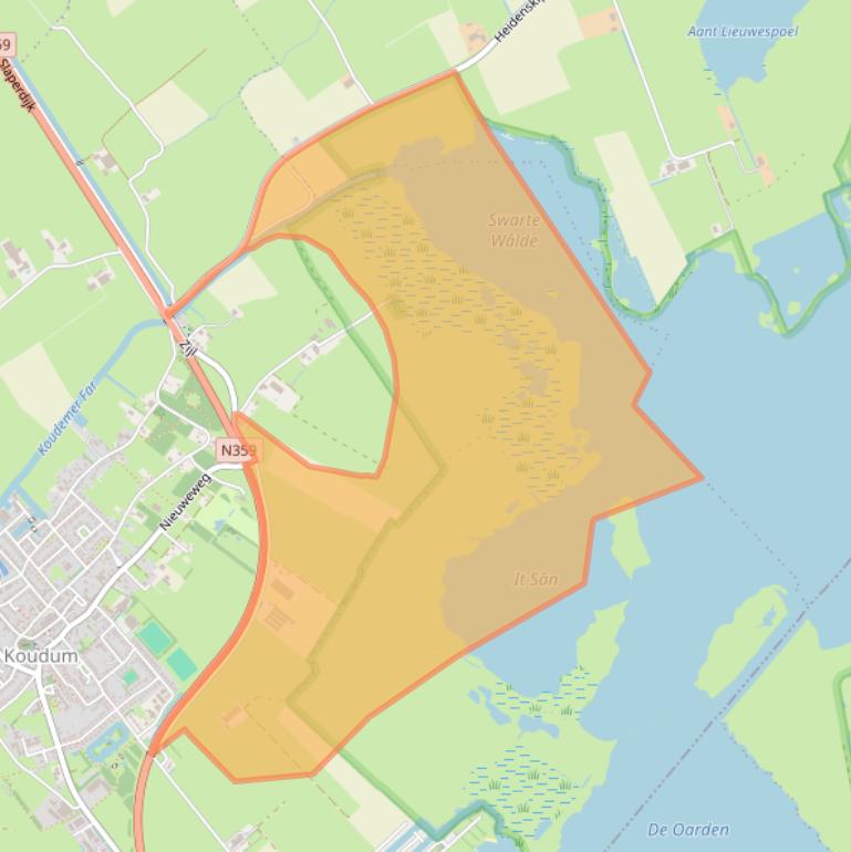 Kaart van postcodegebied 8723LZ.