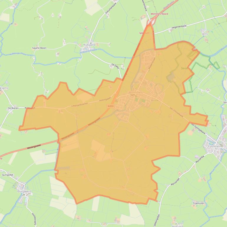 Kaart van postcodegebied 8731.