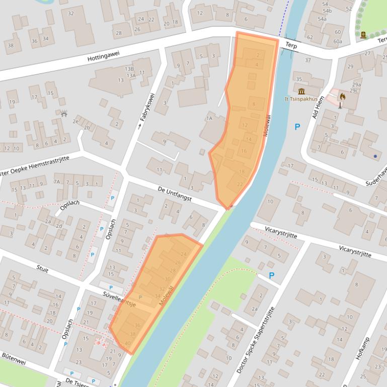 Kaart van postcodegebied 8731AD.