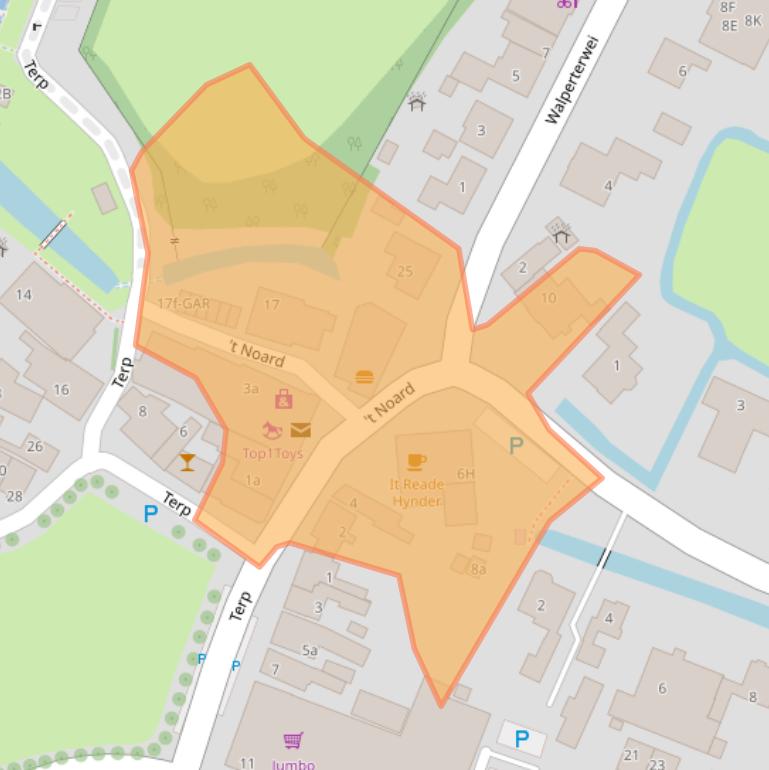 Kaart van postcodegebied 8731BB.