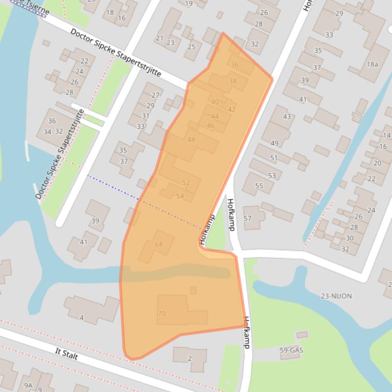 Kaart van postcodegebied 8731BW.