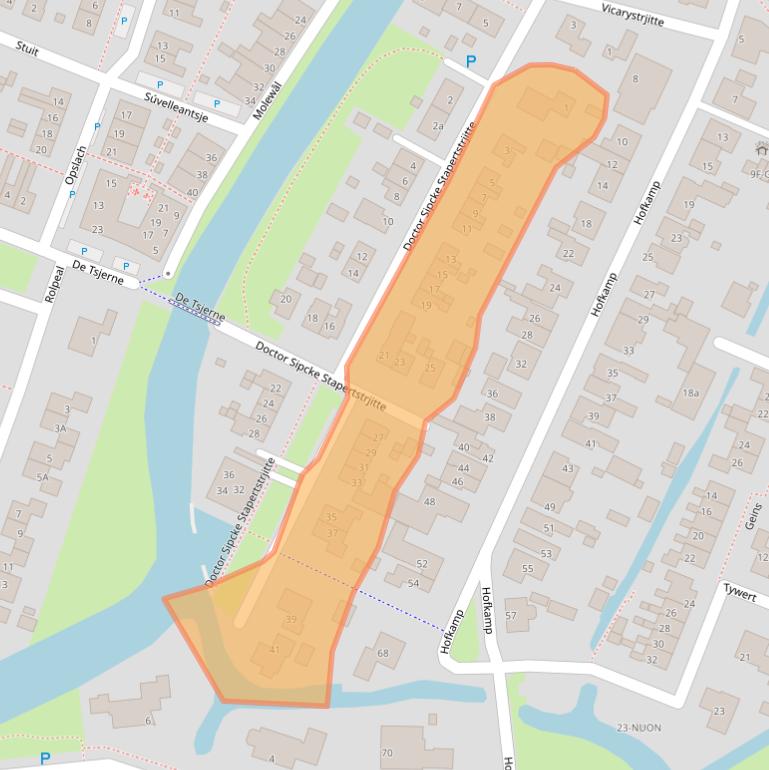 Kaart van postcodegebied 8731CA.