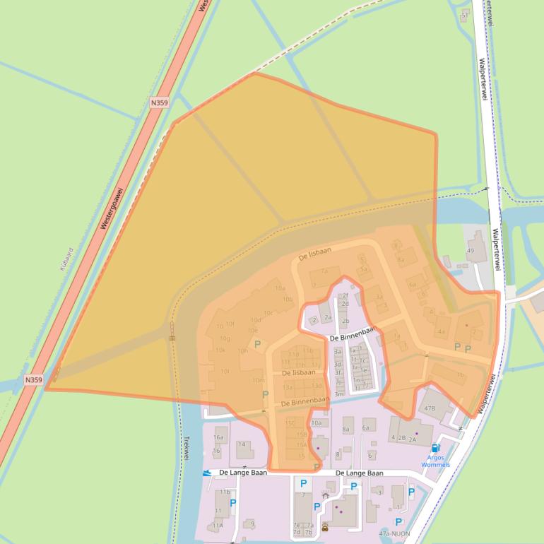 Kaart van postcodegebied 8731DW.