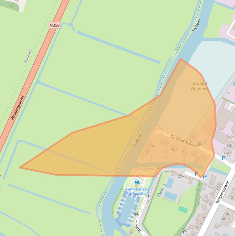 Kaart van postcodegebied 8731DX.