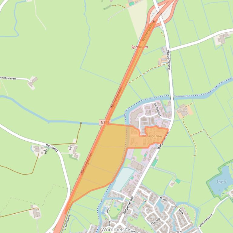 Kaart van postcodegebied 8731DZ.