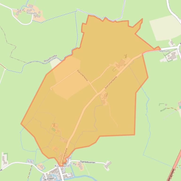 Kaart van postcodegebied 8732EC.