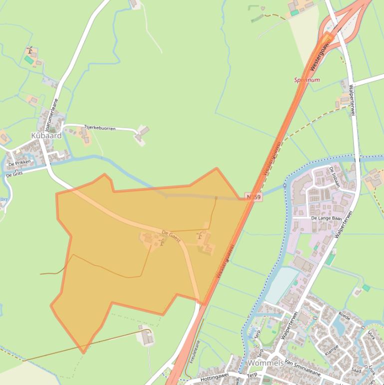 Kaart van postcodegebied 8732EK.