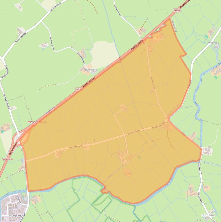 Kaart van postcodegebied 8733.