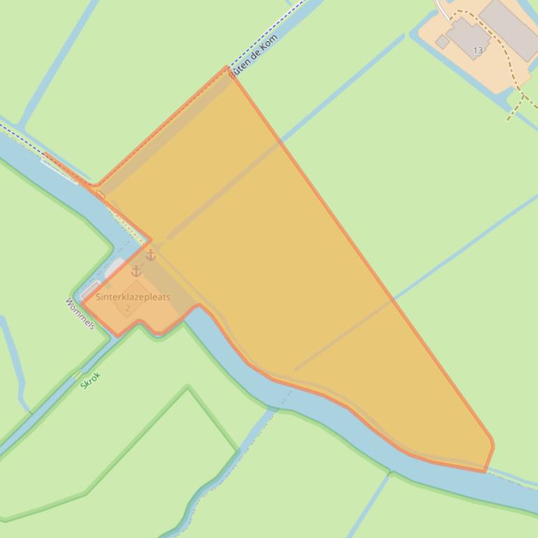 Kaart van postcodegebied 8733EN.