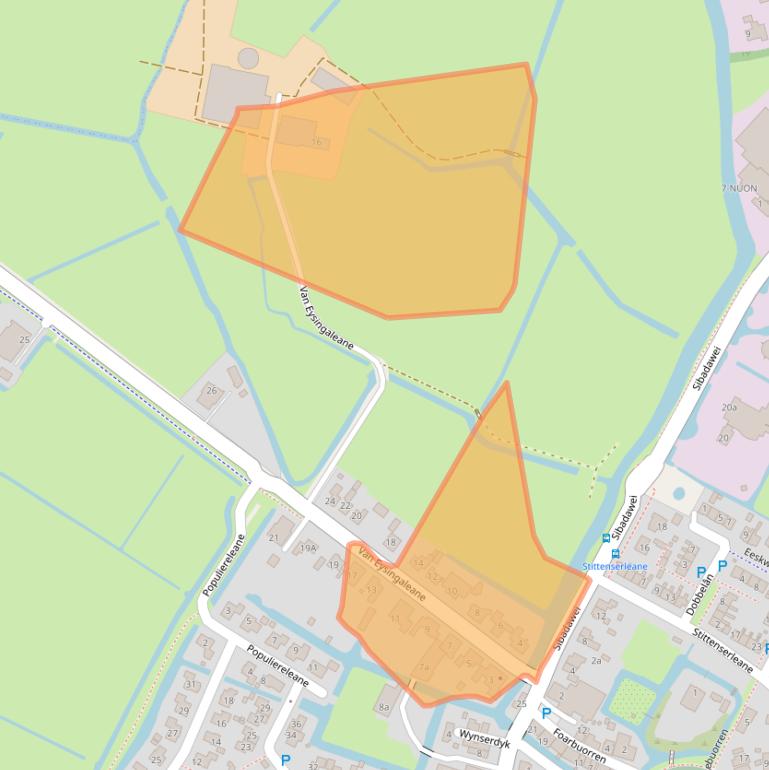 Kaart van postcodegebied 8734GC.