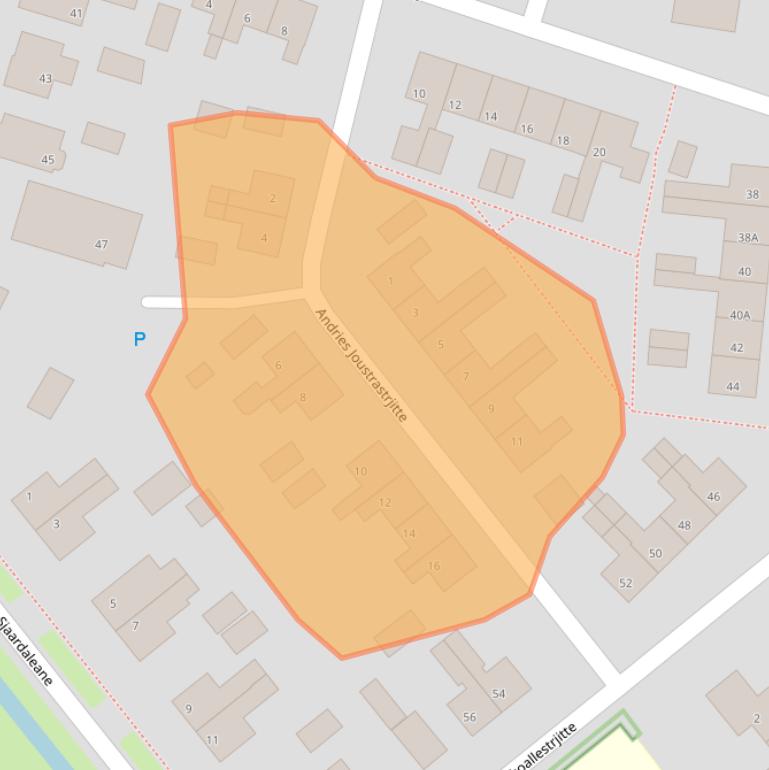 Kaart van postcodegebied 8734GJ.