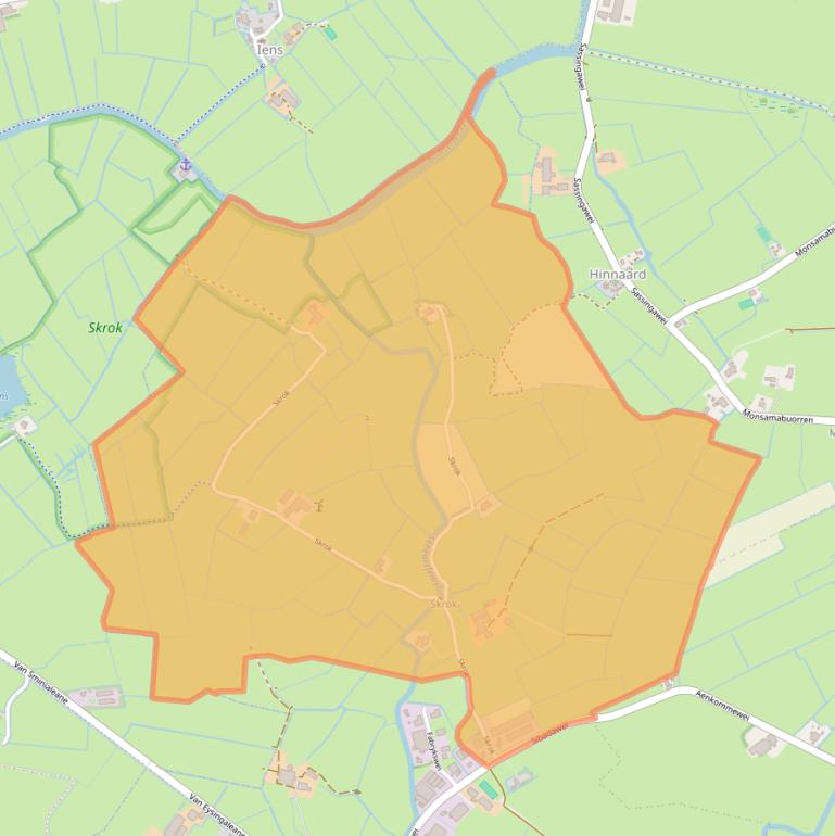 Kaart van postcodegebied 8734HG.