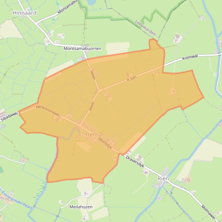 Kaart van postcodegebied 8735.